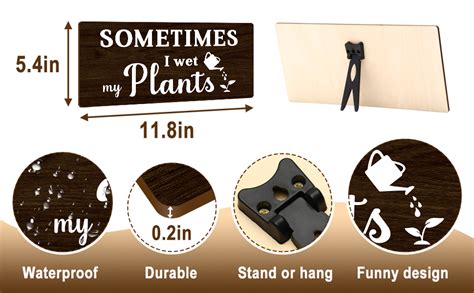 Amazon Zzbakress Sometimes I Wet My Plants Funny Garden Wooden