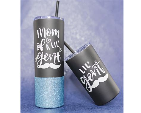 Mommy And Me Glitter Tumbler With Straw Mommy And Me Cups Etsy