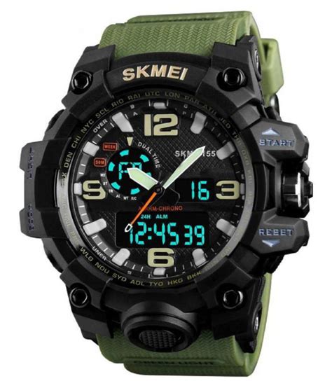 Skmei Army Green Silicon Analog Digital Men S Watch Buy Skmei