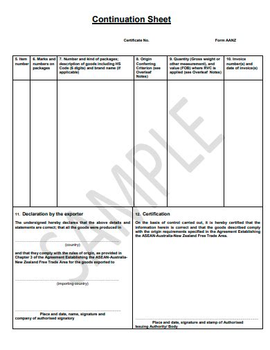 Free Continuation Sheet Samples In Pdf Ms Word