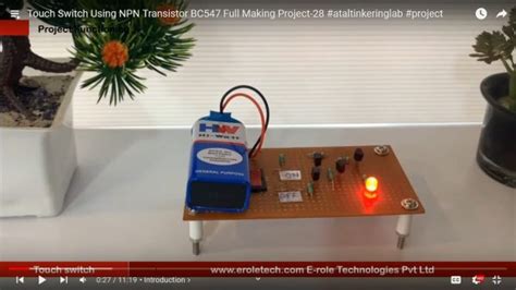 Touch Switch Using Npn Transistor Bc Full Making Project One Stop