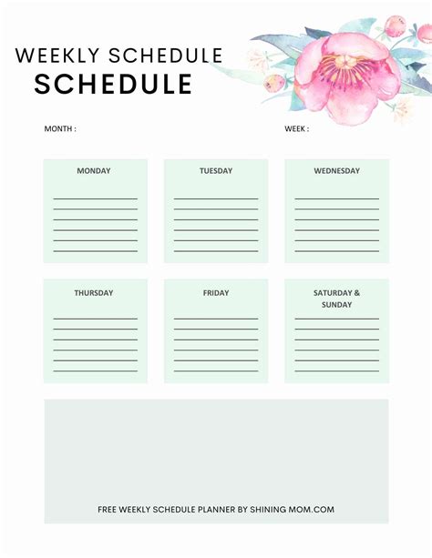 Weekly Schedule Template Free Planners To Boost Your Life