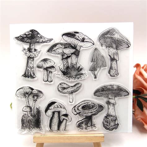 Kljuyp Mushroom Clear Stamps Scrapbook Paper Craft Clear Stamp