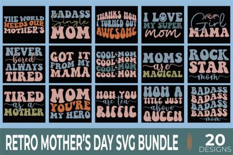 Retro Mothers Day Svg Bundle Graphic By Design Hub4323 · Creative Fabrica