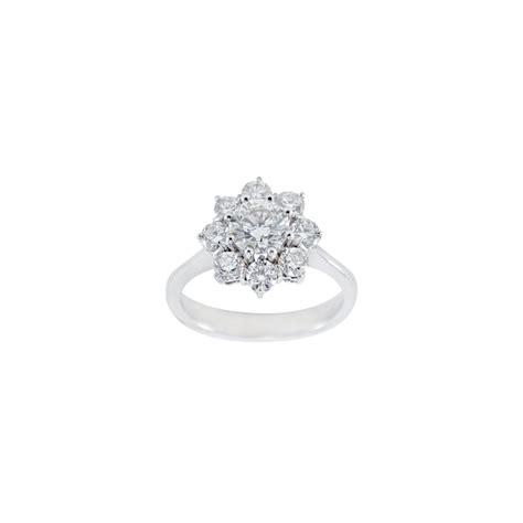 Starburst Floral Diamond Halo Engagement Ring Alexandridis