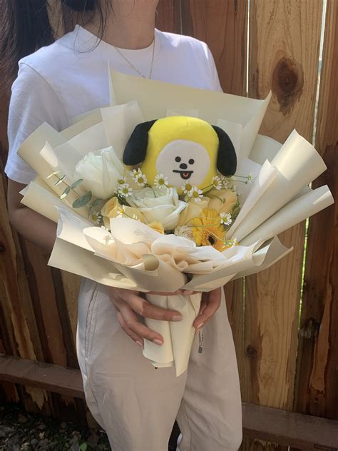 Jimin Themed Bouquet Ramo De Flores Blancas Manualidades