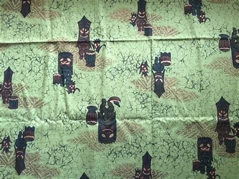 4 Yards Vintage 50s Polynesian Tiki Fabric Island God Bark Cloth