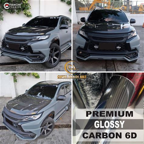 Jual Stiker Skotlet Mobil Carbon 6D Glossy All New Pajero Fortuner