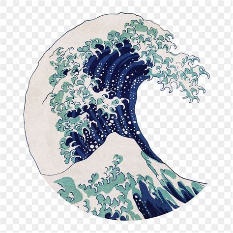 The Great Wave In Blue And White With Water Droplets On It S Surface As If