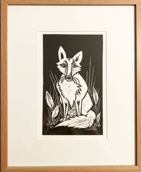 Fox Original Linocut Print The Artisan Store Fremantle