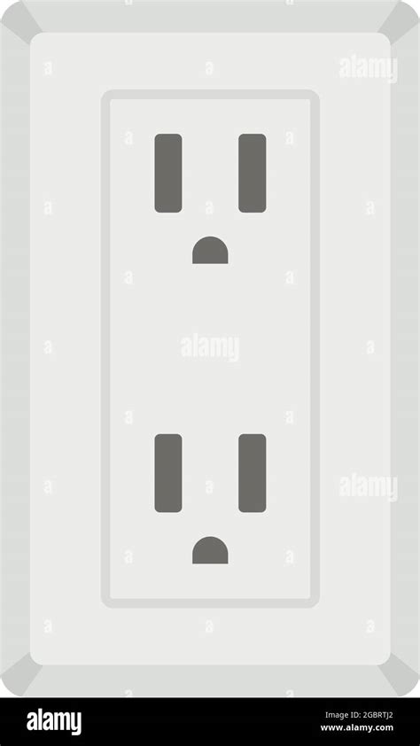 Double type B power socket icon. Flat illustration of double type B power socket vector icon ...