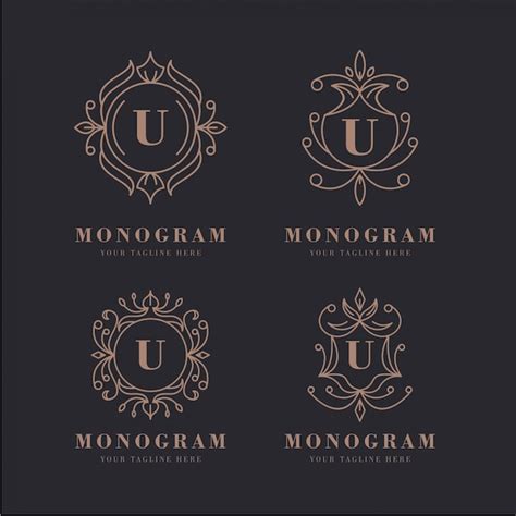 Premium Vector Premium Of Set Four Monogram Logo Design