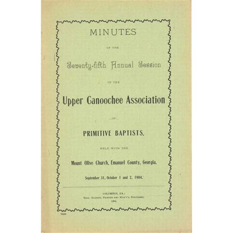 Bethel Primitive Baptist Association Minutes 1899 By Georgia