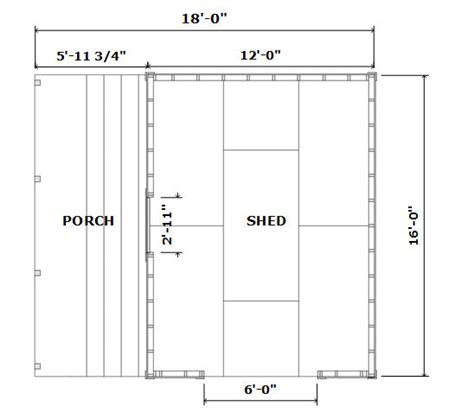 12x16 Barn With Porch Plans Barn Shed Plans Small Barn Plans