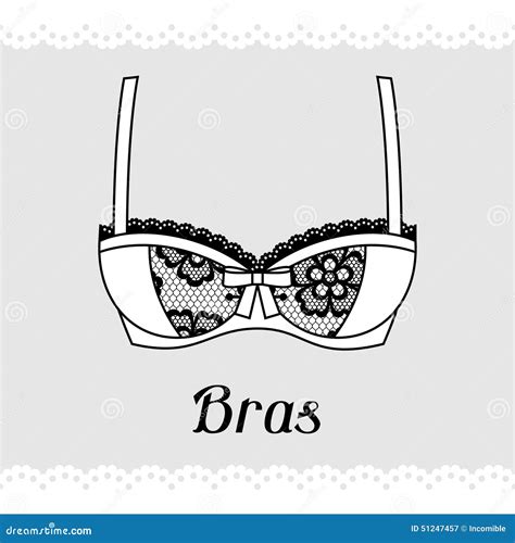 Bras Fashion Lingerie Card With Female Underwear Stock Vector