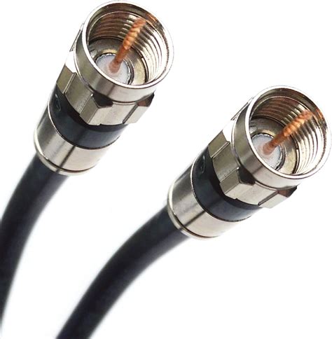 Phat Satellite 100ft Black Indoor Outdoor 3 Shield Layers Rg 6 Coaxial Cable Nickel