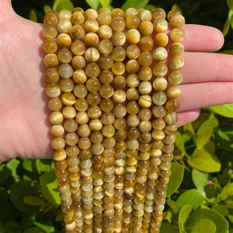 Yellow Tiger Eye Beads Grade AAA Polished Round Natural Gemstone