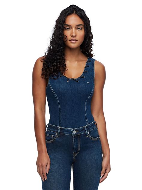 Laced Denim Bodysuit