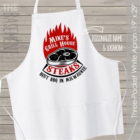 Grilling Apron Personalized Bbq Apron Grill House Best Etsy