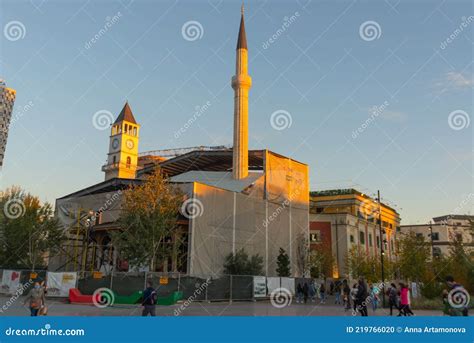 Tirana Albania The Et X Hem Bey Mosque In Skanderbeg Square In The