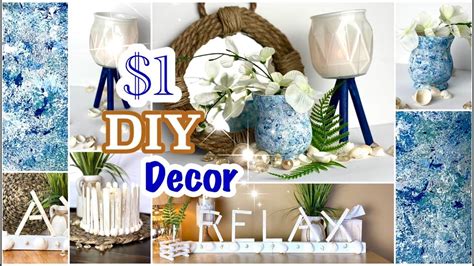 Dollar Tree Diy Decor Coastal Beach Nautical Farmhouse Diys Youtube