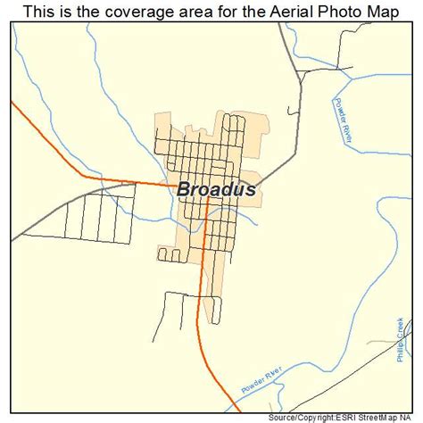 Aerial Photography Map of Broadus, MT Montana