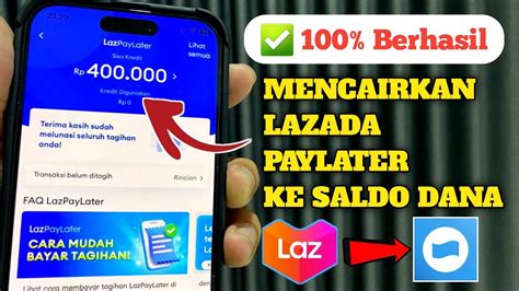 Mencairkan Lazada Paylater Jadi Saldo Dana Uang Tunai Youtube