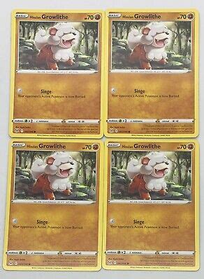 POKEMON TCG LOST ORIGIN Hisuian Growlithe X4 4x Common Playset 083 196