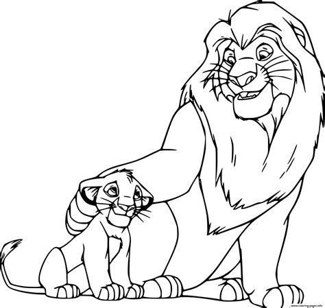 Mufasa And Simba Coloring Page Printable