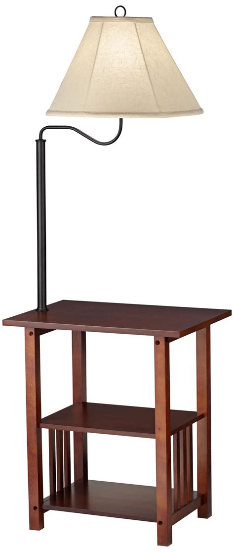 Madra Mission Style Mahogany End Table Floor Lamp X0715 Lamps Plus