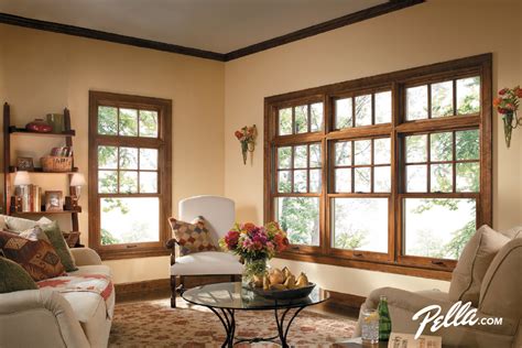 Create A Stylish Living Space With Pella® Architect Series® Double Hung Windows Living Room