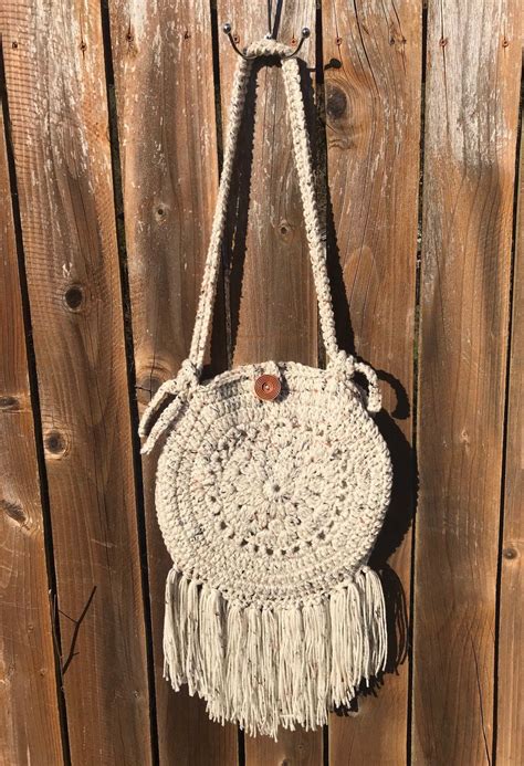 Crocheted Boho Tassel Purse Ivory Etsy Tassel Purse Boho Crochet Crochet Bag