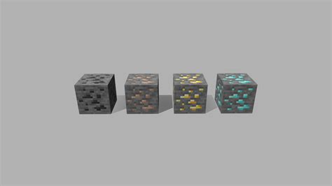 Minecraft Primary Ore Blocks - Buy Royalty Free 3D model by Render at ...