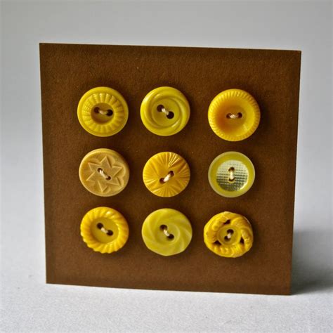 Small Vintage Yellow Buttons for Sewing and Crafting