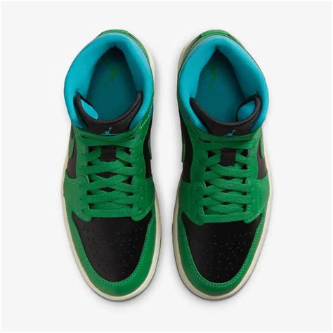 Air Jordan 1 Mid Lucky Green Aquatone Droper