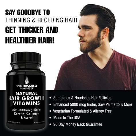 Natural Hair Growth Vitamins For Stronger Thicker Hair Hair Thickness Maximizer