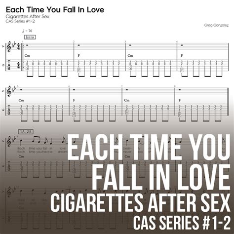 Cigarettes After Sex Each Time You Fall In Love Tab 단선 악보 by 기타선생