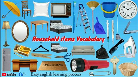 Household Items Vocabulary Household Products Name In English