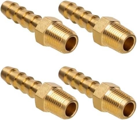 Amazon JUWO Brass Hose Barb Fitting 1 4 Barb X 1 8 NPT Male