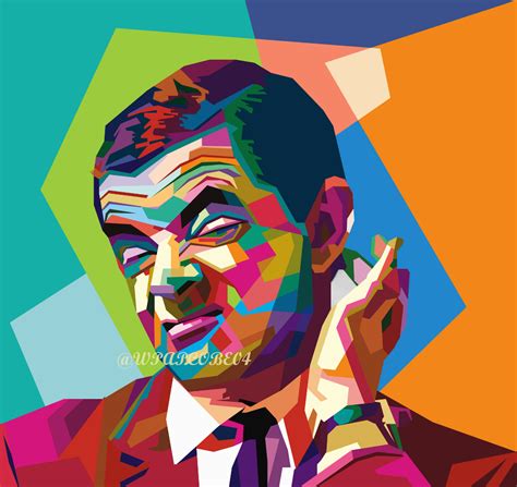 Mr Bean Wpap Full Color Wpap Pop Art Portraits Colorful Portrait