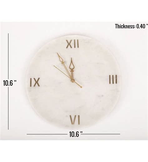 Buy White Round Marble Roman Number Wall Clock By Marbleous Online