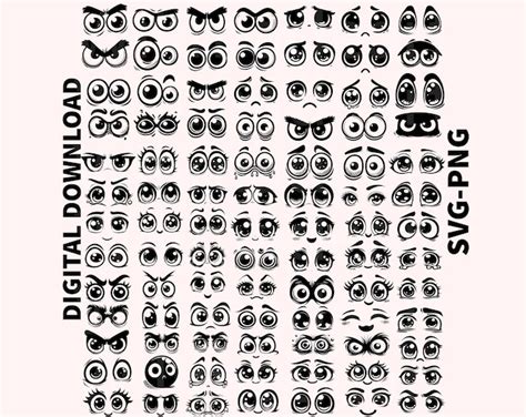 Cartoon Eyes Svg Cartoon Eyes Svg Png Files for Cricut Cartoon Eyes Cut ...