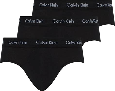 Calvin Klein Cotton Stretch Hip Brief 3 Pack Black Wb • Pris