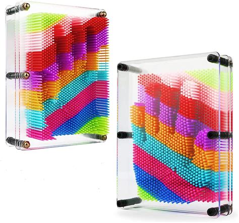 3d Pin Art Toy Unique Rainbow Plastic Pin Art Board For Kids，6 8