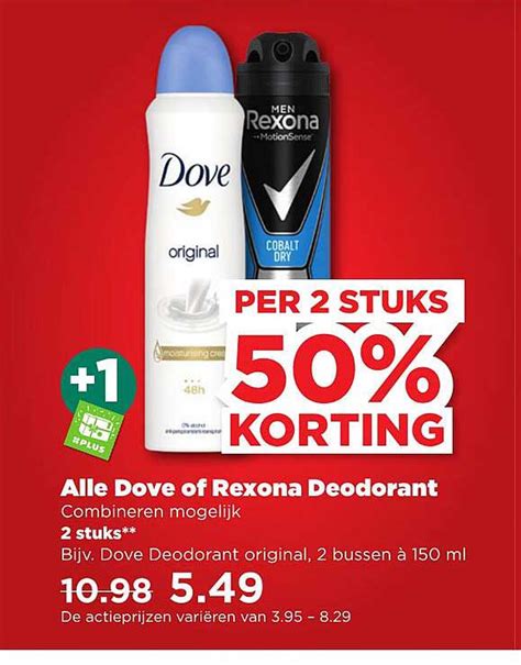 Alle Dove Of Rexona Deodorant Aanbieding Bij PLUS 1Folders Nl