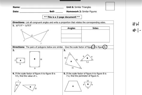 Geometry Worksheets Similarity Worksheets Worksheets Library