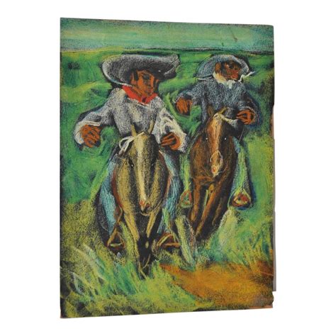 Carlos Lopez Ruiz Colombian Cowboys Oil Painting C1950 Chairish