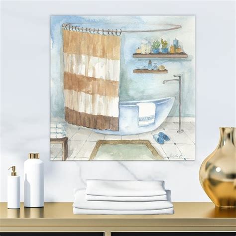 Designart Contemporary Bathroom I Bathroom Canvas Wall Art Bed Bath