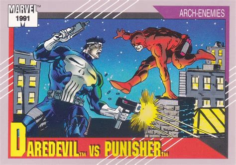 Marvel Universe Impel Card Arch Enemies Daredevil Vs Punisher