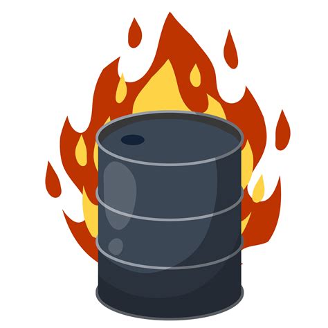 Barrel of oil. Burning fossil fuels. Petroleum packaging. 6389771 ...